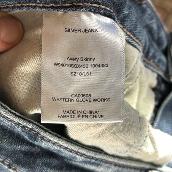 Silver Jeans Avery Skinny size 18 L31 - Picture 9 of 10